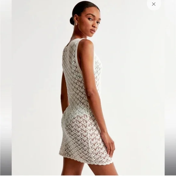 Crochet-Style Mini Dress Coverup - Picture 4 of 6